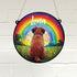 Border Terrier Rainbow Bridge Personalised Stained Glass Effect Suncatcher